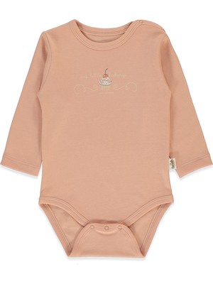 Bebetto Organik Interlok Uzun Kollu Body Yaş (Organıc Cupcakes) Somon