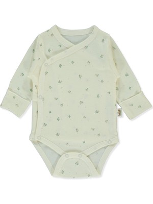 Bebetto Organik Interlok Kruvaze Body (Organıc Cute Bear) Ekru