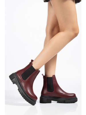 Zerenyus ZRİN812-2137 Premium Bordo Lastikli Günlük Kadın Bot