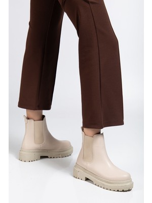 Zerenyus ZRİN812-2137 Premium Bej Lastikli Günlük Kadın Bot