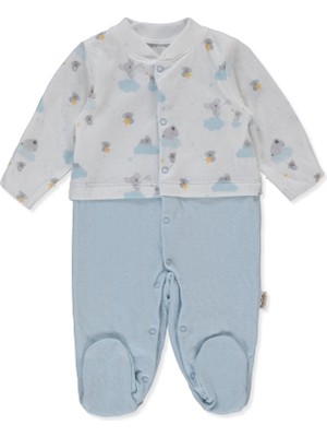 Bebetto Organik Süprem Double Patikli Tulum (Organıc Stars And Koalas) Mavi