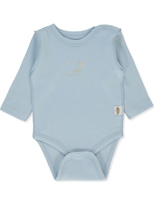 Bebetto Organik Interlok Uzun Kollu Body Ay (Organıc Sleepy Sheepy) Mavi