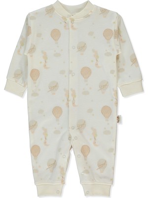 Bebetto Organik Interlok Patiksiz Mini Tulum (Organıc Born Wıth Love) Koyu Ekru