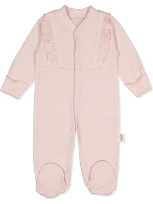 Bebetto Organik Süprem Double Patikli Tulum (Organıc My Mushroom) Gül Kurusu