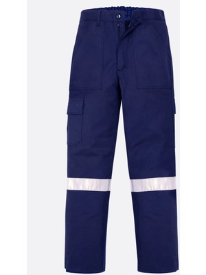 Iş Pantolonu 7/7 Gabardin Kışlık Lacivert Kalın Reflektörlü