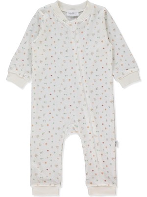 Bebetto Süprem Patiksiz Fermuarlı Tulum (Sweet Jumpsuıts/25-My Mushroom) Ekru