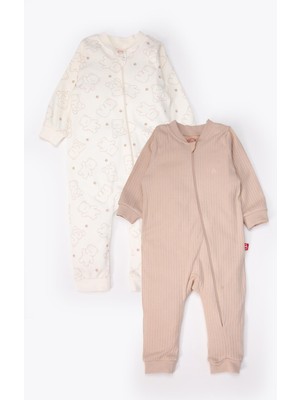 Bebetto Eldivensiz Patiksiz Tulum 2li (Cute Bear) Bej