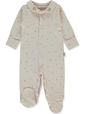 Bebetto Organik Interlok Patikli Tulum (Organıc Cute Bear) Somon