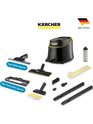 Karcher Sc 3 Deluxe Easyfix Lite Set 1900W 3.5 Bar Hızlı Isınan Buharlı Temizlik Makinesi - LED Göstergeli Sürekli Doldurulabilir Su Tankı Kimyasalsız %99.99 Bakteri Öldürücü Etkili