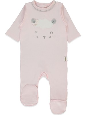 Bebetto Organik Interlok Patikli Tulum (Organıc Sleepy Sheepy) Pembe