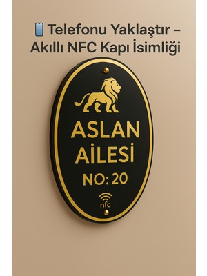 Outdoor One NFC Akıllı Kapı İsimliği – Siyah Premium Pleksi – Kişiye Özel Tasarım