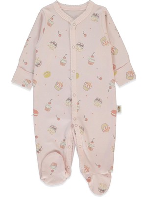 Bebetto Organik Interlok Patikli Tulum (Organıc Cupcakes) Pembe