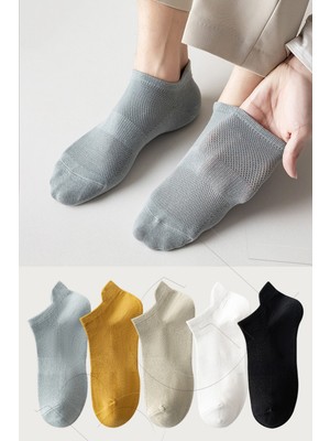 Bgk Unisex Spor Patik Renkli 5'li %52 Pamuk İçerikli Yumuşak ve Nefes Alabilir Çoraplar
