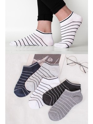 Bgk 5 Çift Çizgili Renkli Kadın Çorap