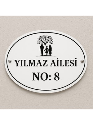Outdoor One Kişiye Özel Pleksi Kapı İsimliği | Yazılı Pleksi Apartman & Site Tabelası 20 cm