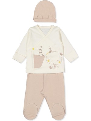 Bebetto Bamboo Interlok Zıbın Set 3lü (Bamboo) Bej