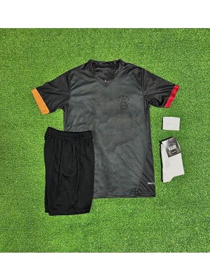 G'.â.l.a.t.â.s.a.r.â.yy 2024-25 Isimsiz Siyah Özel Çocuk Forması 4'lü Set