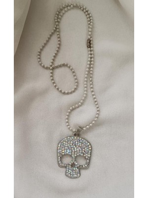 Kolye Iskelet Kuru Kafa Kadın Erkek Unisex Taşlı Takı Aksesuar