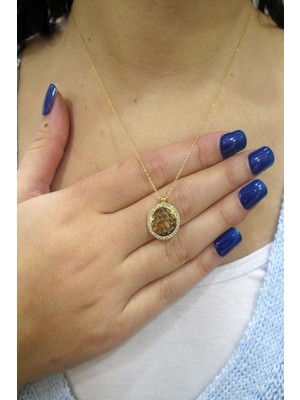 Şamlı Erdoğan 14 Ayar Altın Taşlı Yaşam Çiçeği Kolye