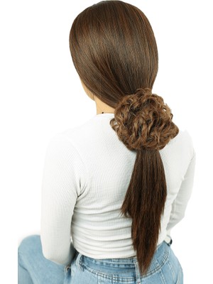 Mg Yoğun Saçlı Lastikli Topuz Toka / Bebek Kumralı