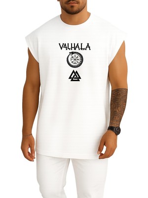 Bahriyeli Collection Oversize Valhalla Göğüs Baskılı Atlet