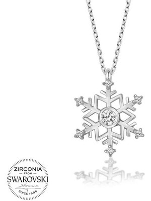 Aya Diamond Swarovski Taşlı Gümüş Kartanesi Bayan Kolye