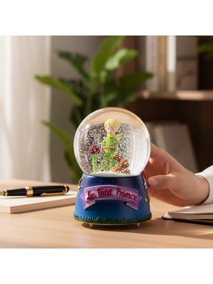 Keyfim Shop Küçük Prens Orta Boy Işıklı Müzikli Kar Küresi – Le Petit Prince Koleksiyonluk Biblo