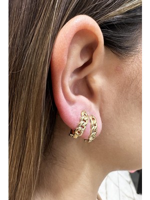 Şamlı Erdoğan 14 Ayar Altın Gurmet Zincir J Küpe