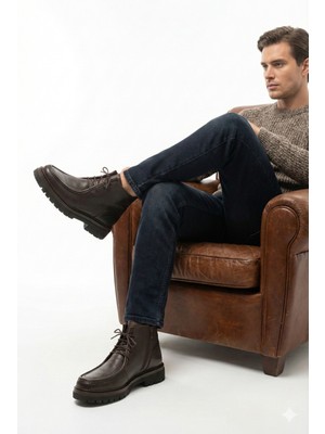 Doçka Hakiki Deri Hafif Kalın Taban Günlük Klasik Tarz Erkek Bot ER25/KB860