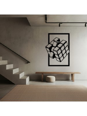 Ala Design Rubik Küp Temalı Ahşap Duvar Tablosu