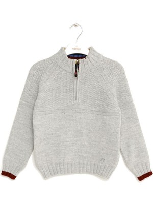 Nanica Erkek Çocuk Yarım Fermuarlı Triko Kazak 1-5 Yaş