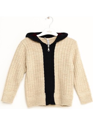 Nanica Erkek Garson Kapşonlu Triko Hırka 6-16 Yaş