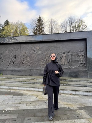 Touche Asimetrik Poplin Gömlek Siyah