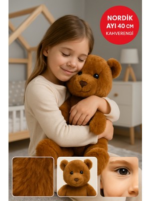 Toyfest Kahverengi Nordik Ayı 40 CM – Yumuşak Peluş Oyuncak | Sarılabilir Hediye Bebek & Çocuk Peluş Ayıcık