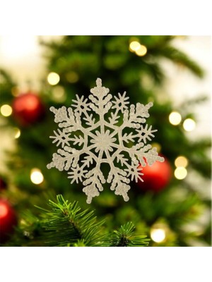 Parti Dükkanı 3’lü Yılbaşı Kar Tanesi Motifli Süs – Beyaz