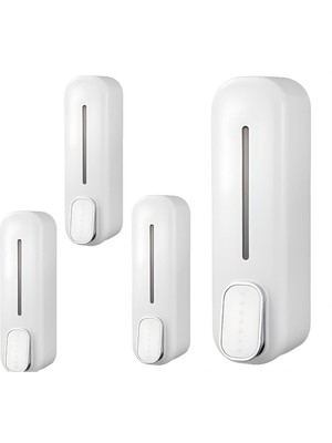 MAİN SHOP 4 Adet Beyaz Renk 350 ml Kapasiteli Manuel Sıvı Sabunluk Basmalı Model Duvara Monte M-24