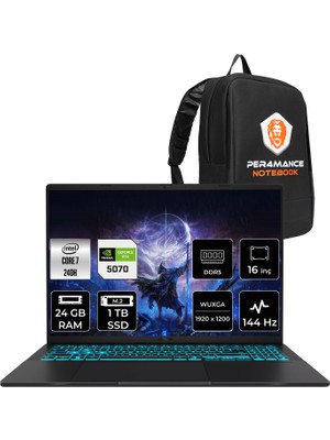 Asus V16 Core 7 240H RTX 5070 8GB Gaming Laptop 24GB RAM 1TB SSD 16" FHD+ 144Hz FreeDOS + Per4 Çanta V3607VPRP054WP313
