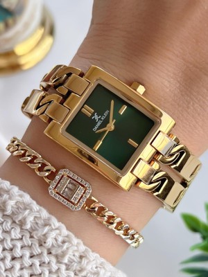 Daniel Klein Çelik Kordon 30 Metre Suya Dayanıklı Özel Tasarım Kadın Kol Saat+Bileklik VS.BLKT.0727