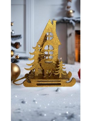 Happy Christmas Sled Dekoratif Obje