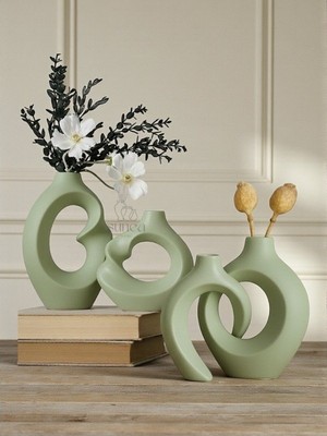 Sunea Dekoratif Sevgili Sarmaşık Vazo Set, 4'lü Modern Set, Dekoratif Obje, Biblo Set