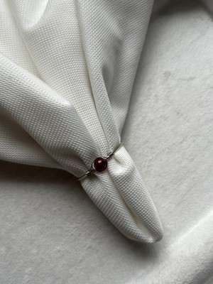 Pel Design Minimal Hessonit Taşı Gümüş Renk Ayarlanabilir Tel Yüzük