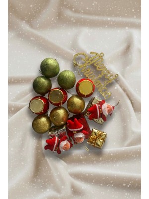 16 Parça Karışık Orta Boy Yılbaşı Ağaç Süsü 6169-15