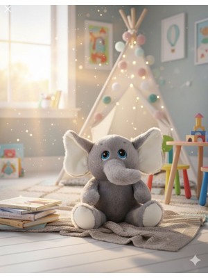 Selay Peluş Oturan Fil Oyuncak Sevimli Çocuk 30 cm
