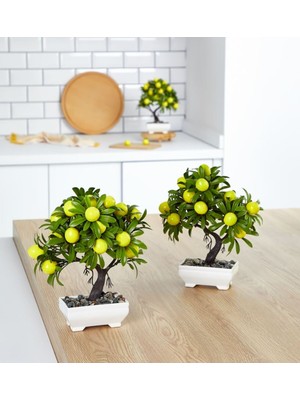 Yapay Ağaç Limon Ağacı Saksılı Canlı Şık Görünüm 1 Adet