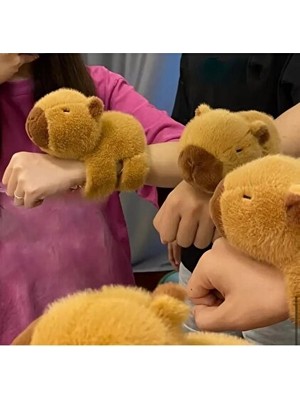 Labubu Kola Takılan Capybara Peluş Bileklik Tüylü  Esnek Kollu