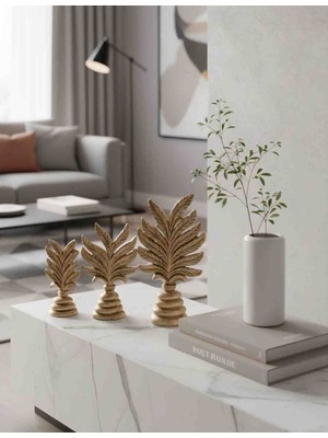 Curcuna Hediyelik 3 Lü Yaprak Polyester Biblo