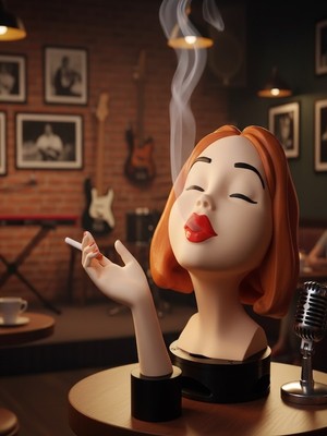 Generic Dekoratif Içen Kadın Büstü – 3D Baskı  | Tütsü Efektli Sanatsal Masa Üstü Aksesuar -Sanatsal Kadın Büstü