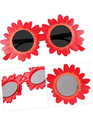 Shopwave Kırmızı Renk Papatya Şekilli Parti Gözlüğü 18X10 cm (5047)