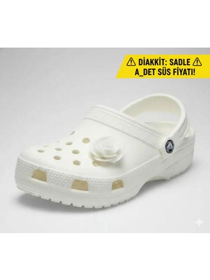 Bodrum Asel Crocs Uyumlu Turkuaz Gül Çiçek Terlik Süsü Charm Jibbitz (Tek Adet)