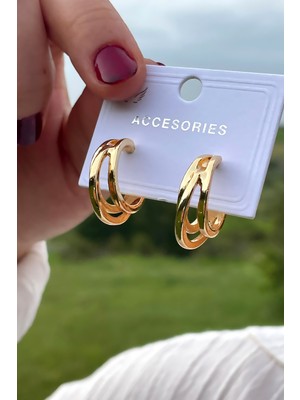 Üçlü Halka Kadın Küpe